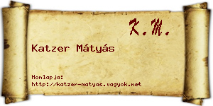 Katzer Mátyás névjegykártya